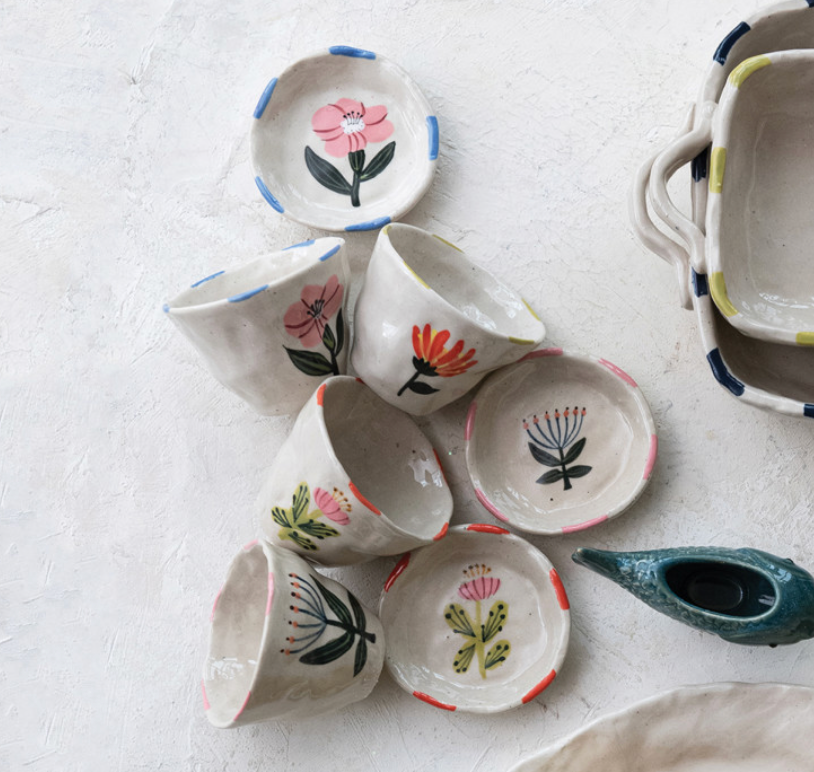 Stoneware Dish Flower