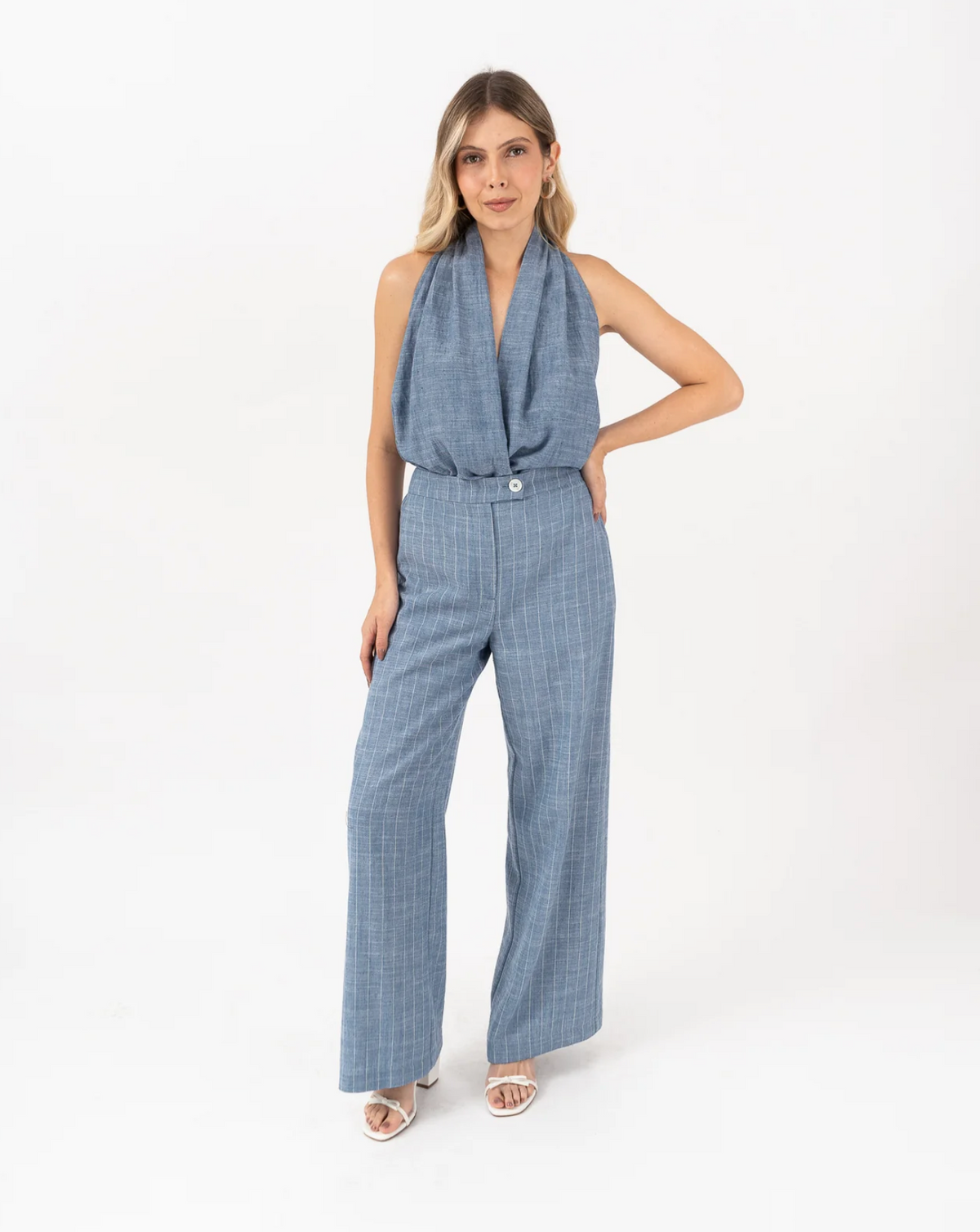Diora Stripe Pant Blue