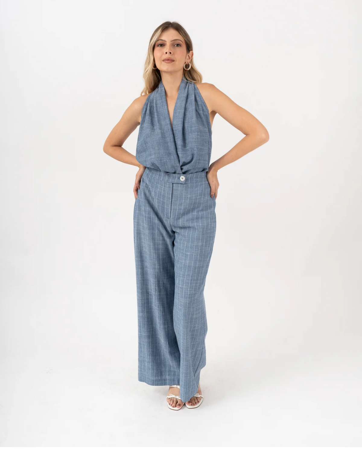 Diora Stripe Pant Blue