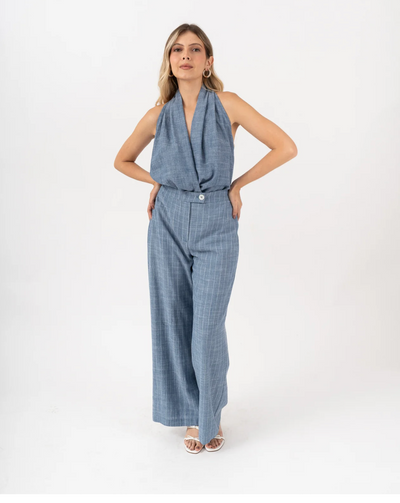 Diora Stripe Pant Blue