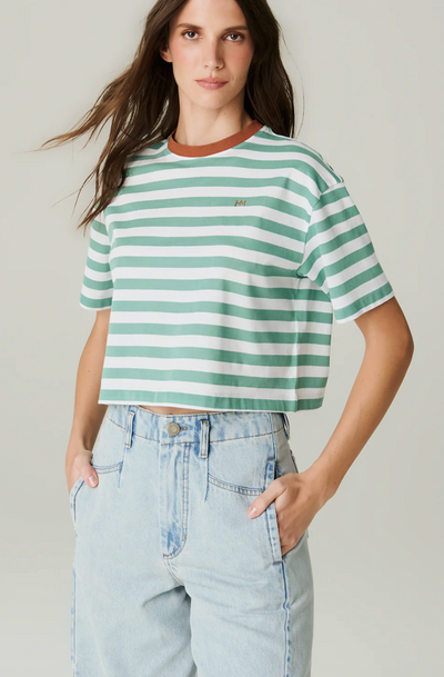 Galia Tshirt Stripe Green White