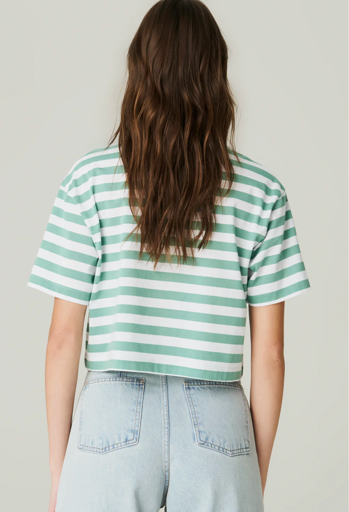 Galia Tshirt Stripe Green White