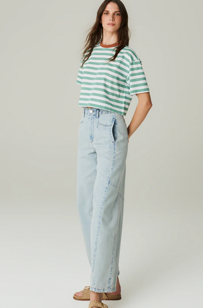 Galia Tshirt Stripe Green White