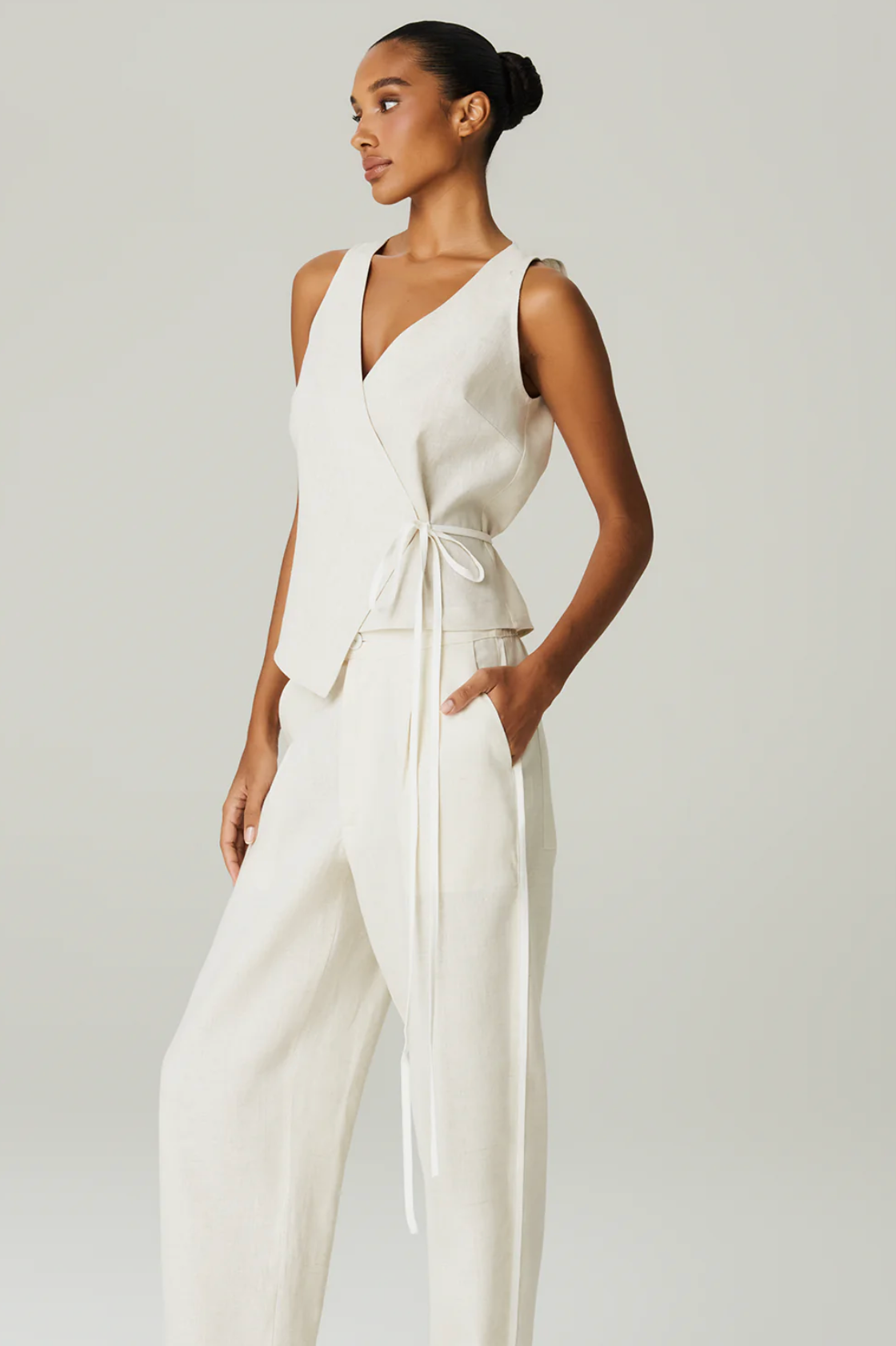 Aurora Pant Beige White