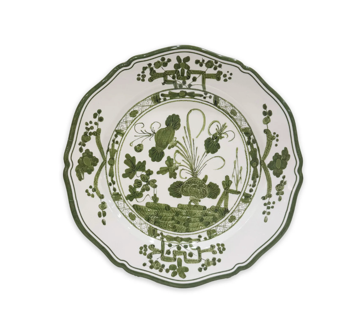 Faenza Dinner Plate White Green