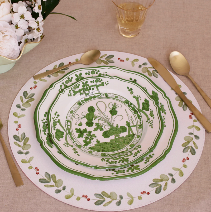 Faenza Dinner Plate White Green