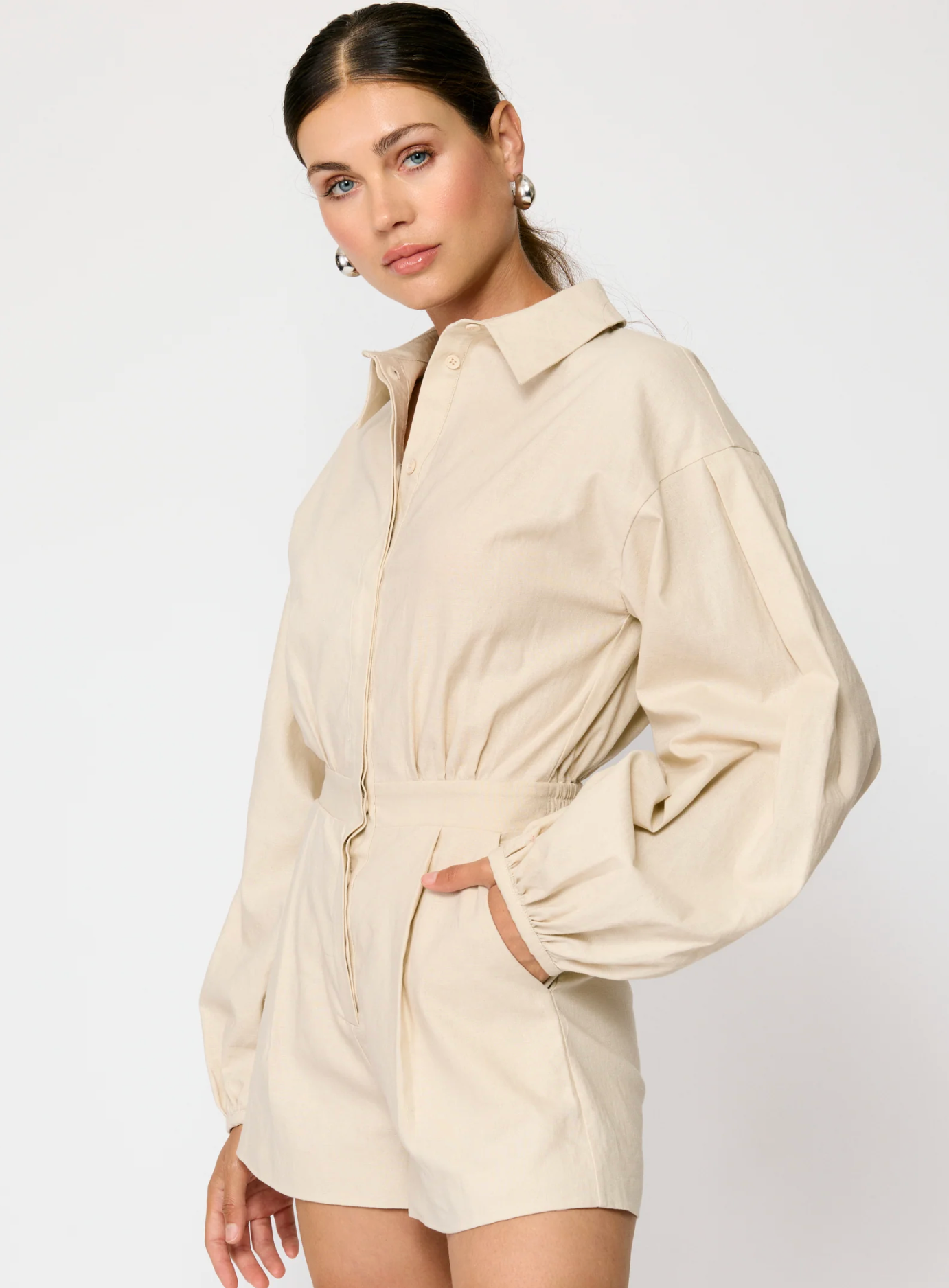 Nettie Romper Ecru
