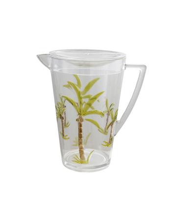 Acrylic Pitcher w Palm Trees