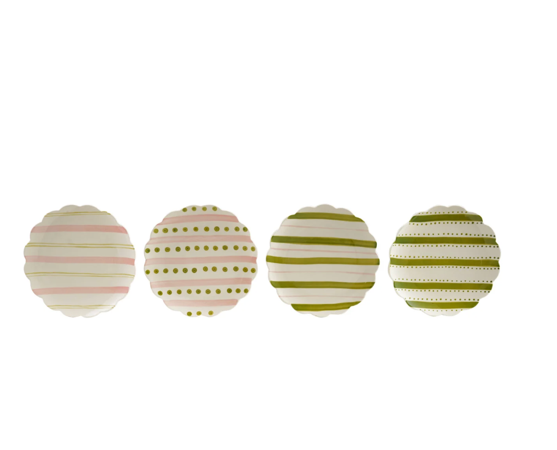 Scalloped Plate w Striped Pattern