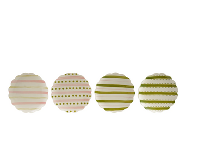 Scalloped Plate w Striped Pattern