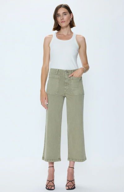 Zooey Patch Pocket Utility Pant Slate Green