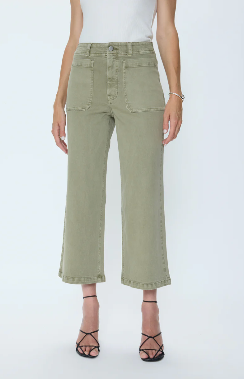 Zooey Patch Pocket Utility Pant Slate Green
