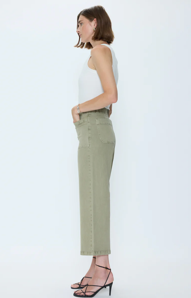 Zooey Patch Pocket Utility Pant Slate Green