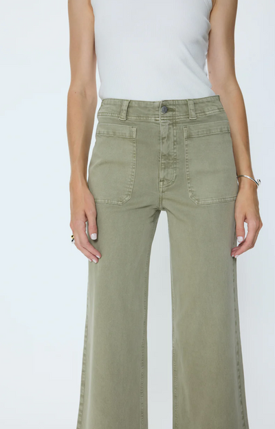 Zooey Patch Pocket Utility Pant Slate Green