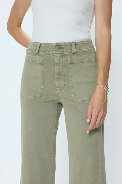 Zooey Patch Pocket Utility Pant Slate Green