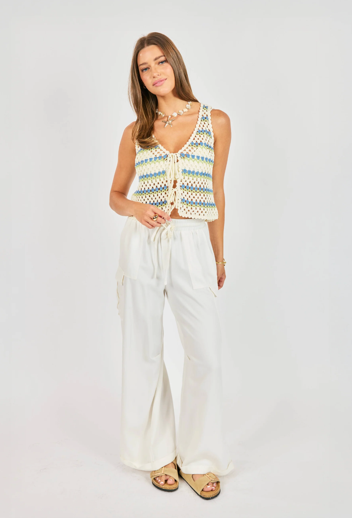 Stairsteps Crochet Vest Multi