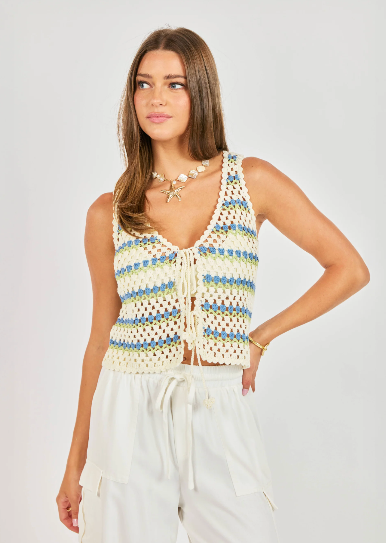 Stairsteps Crochet Vest Multi