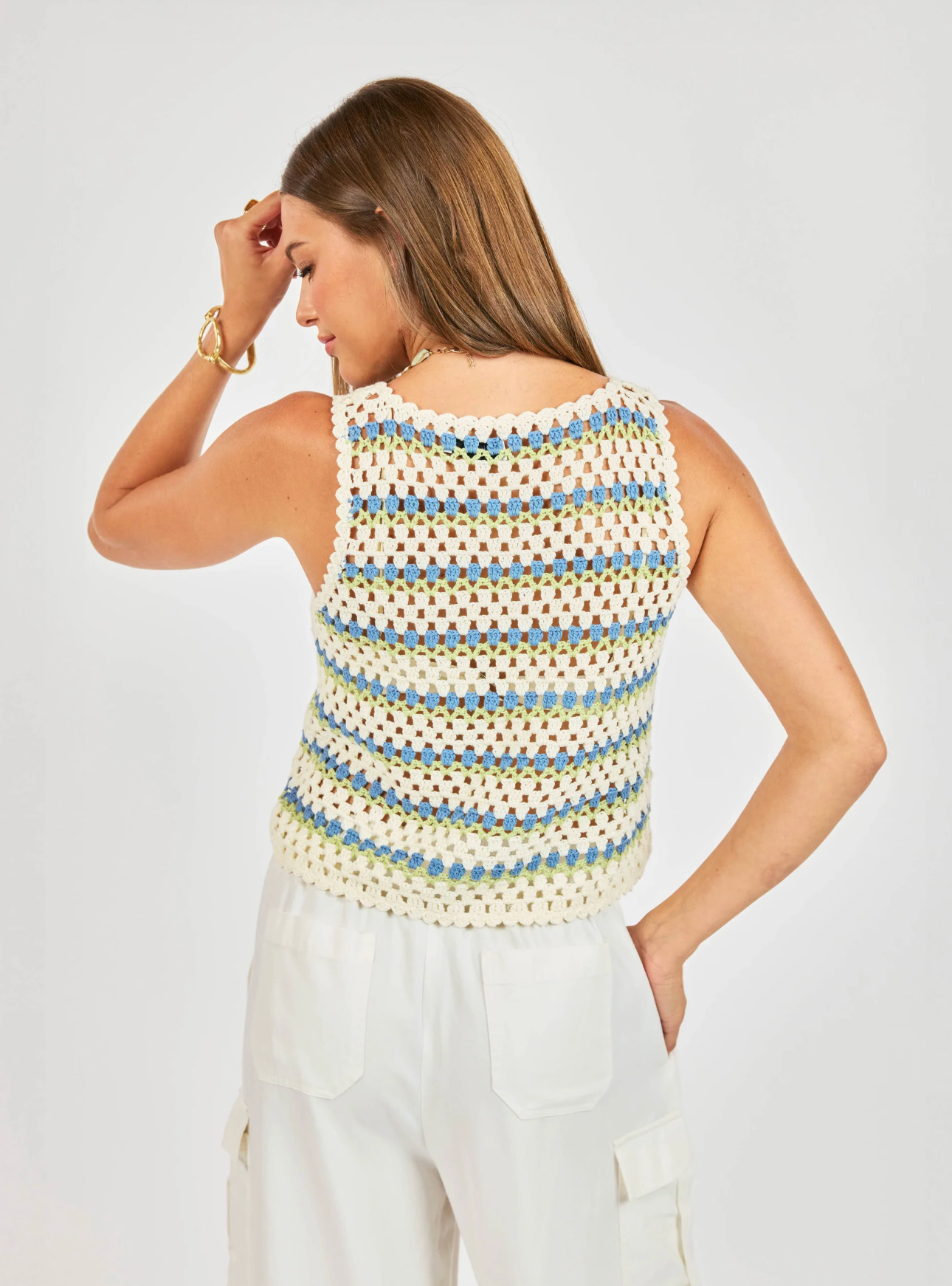 Stairsteps Crochet Vest Multi