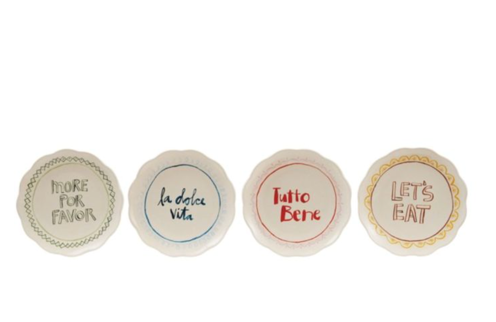 Stoneware Plate w Saying