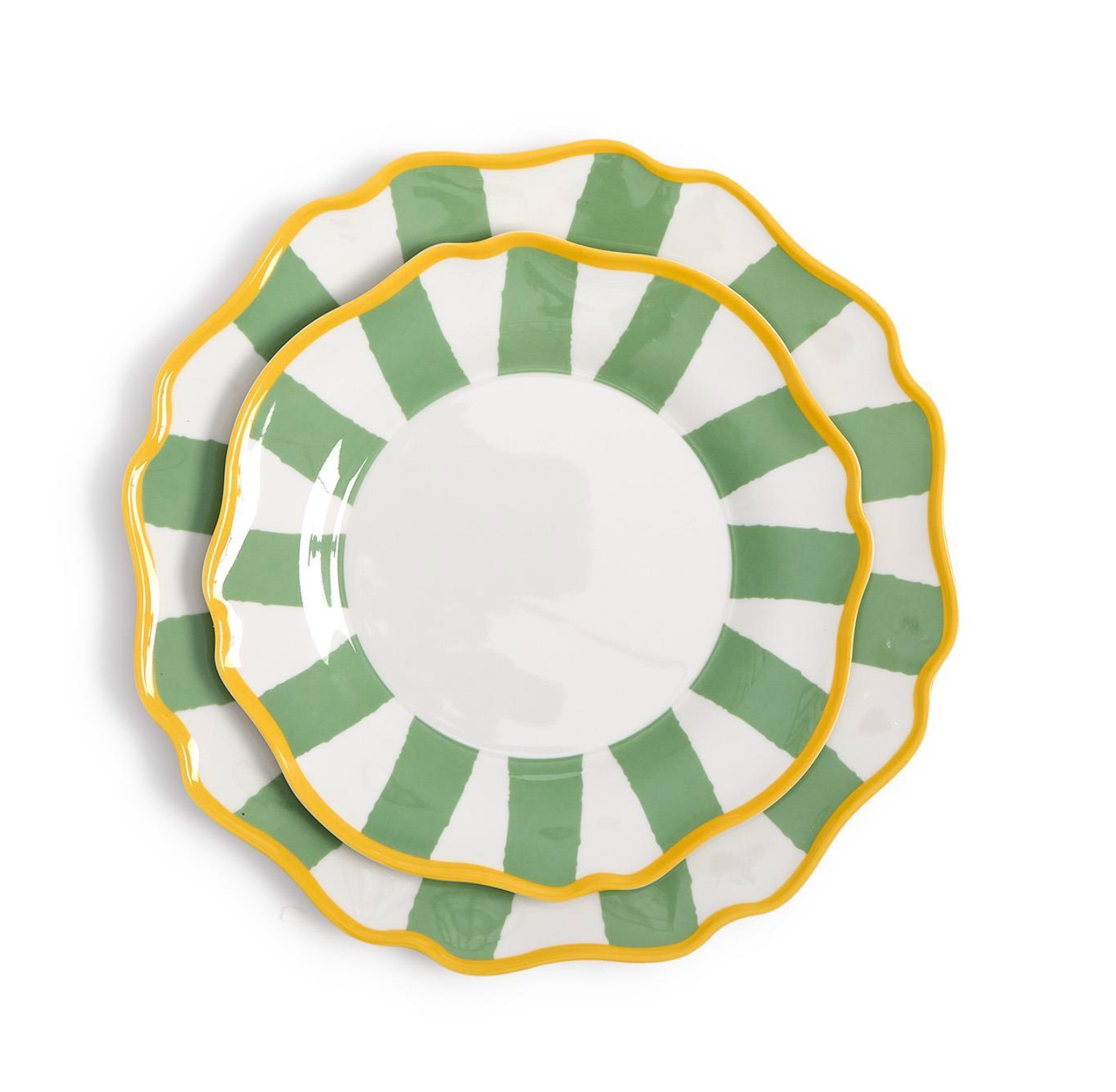 Plate Sage Green Striped
