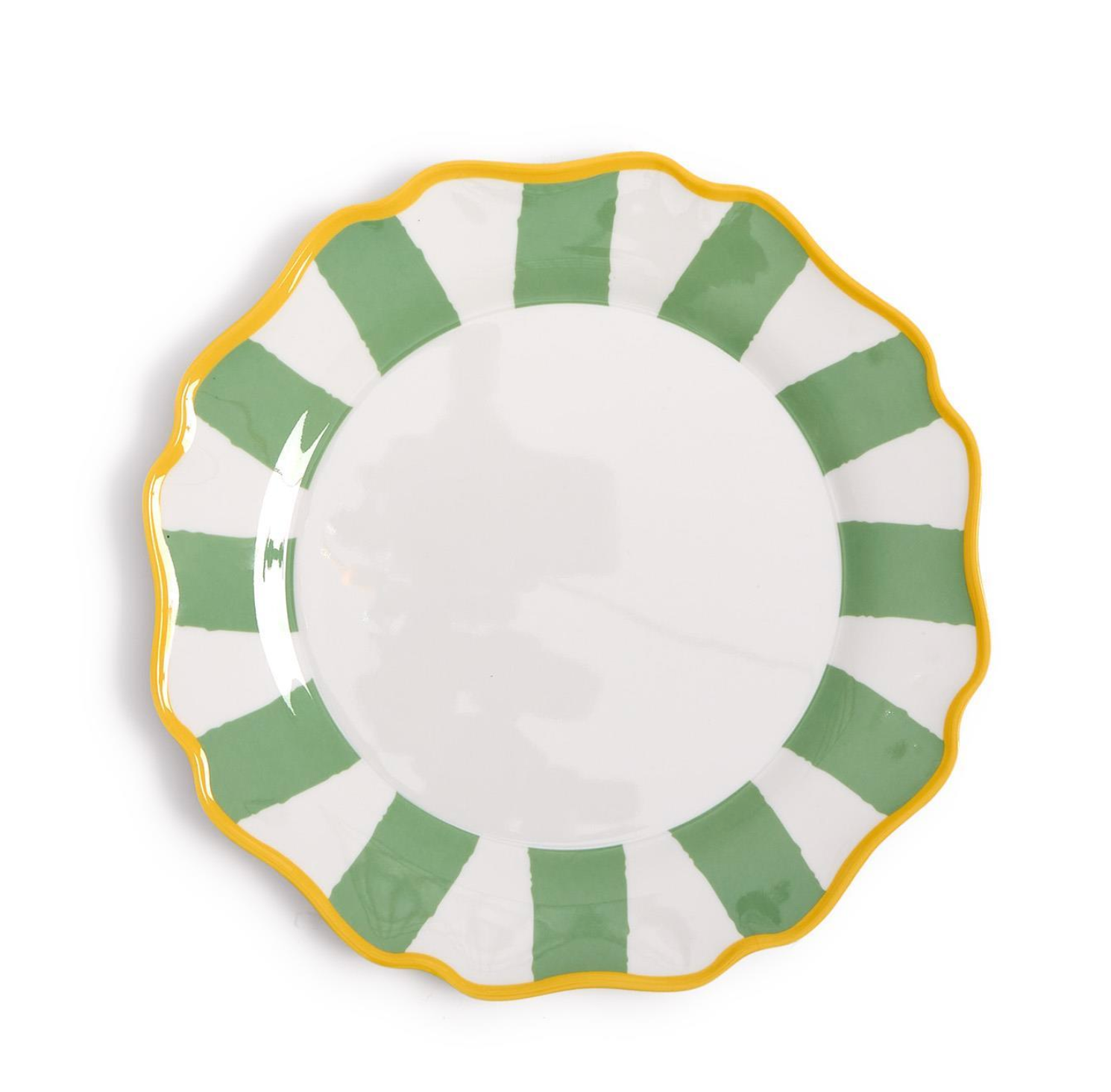 Plate Sage Green Striped