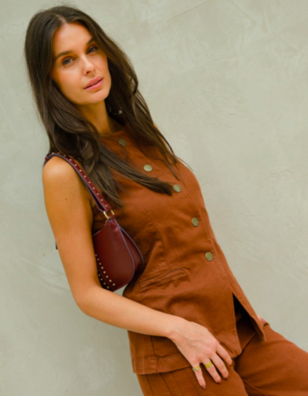 Oxford Vest Chocolate Denim