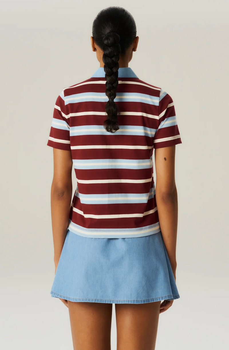 Gina Tshirt Stripe Vino Sky Blue