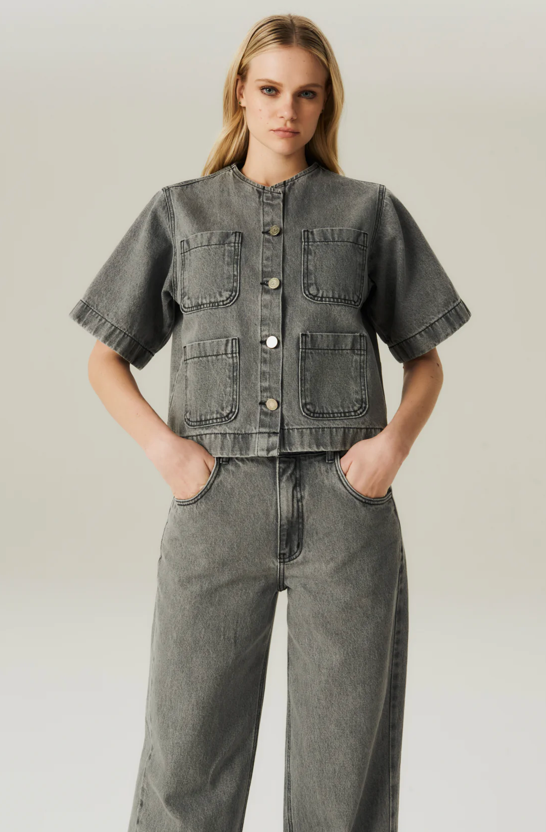 Lint Shirt Jeans Grey