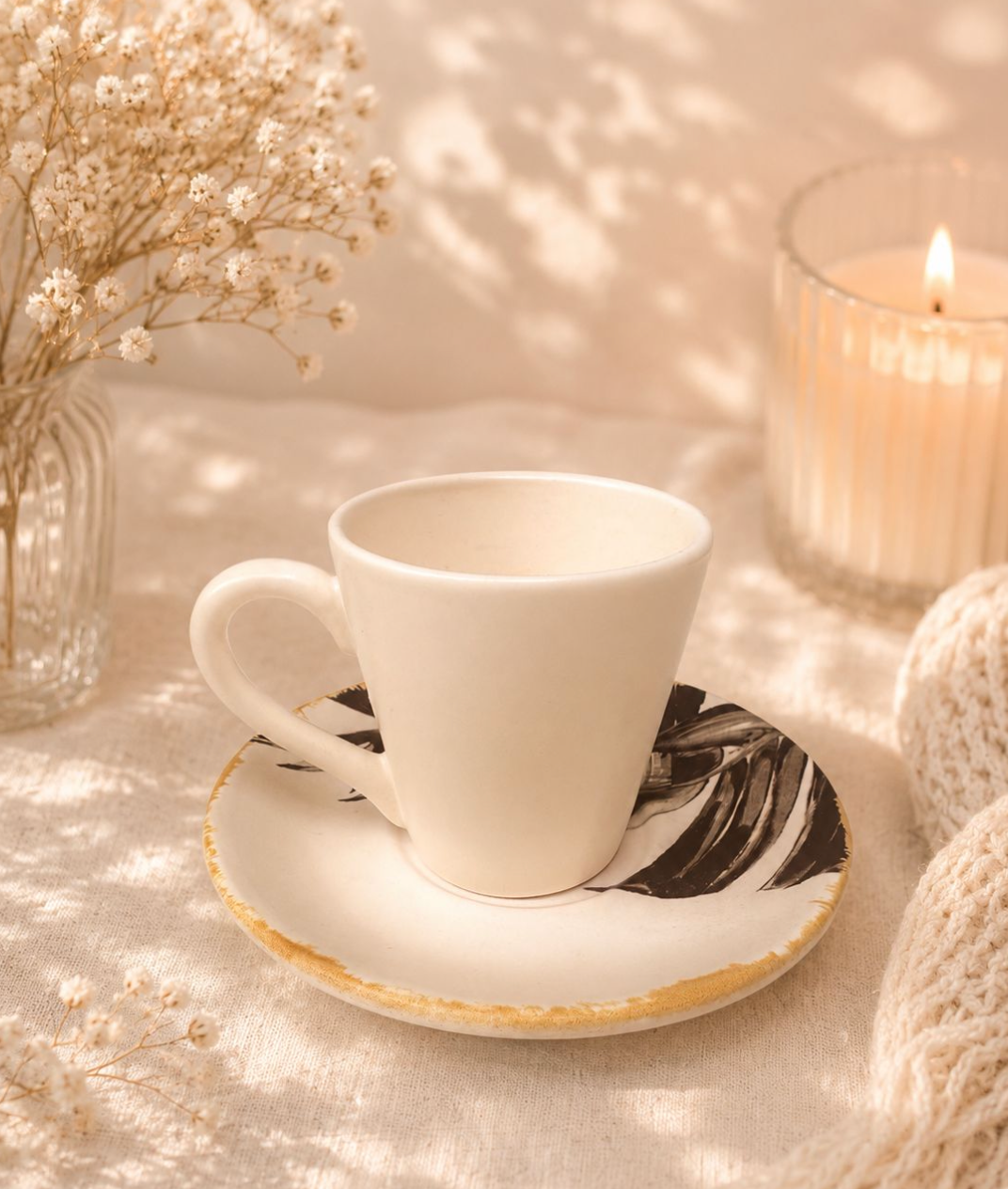 Set Mug Plate White