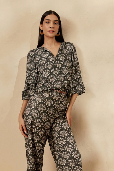 Chamaeleon Blouse Dark Green