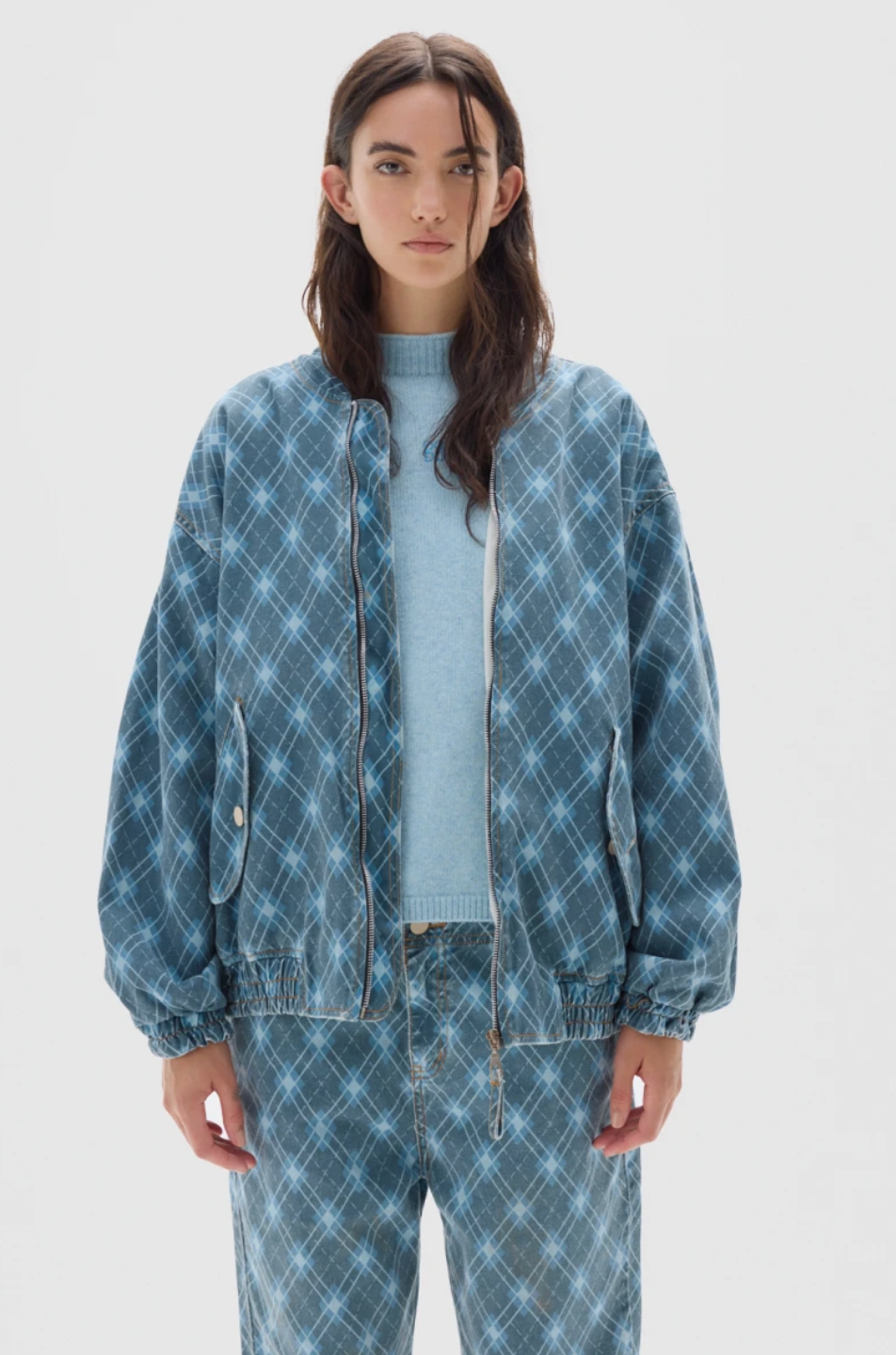 Bomber Jacket Print Blue