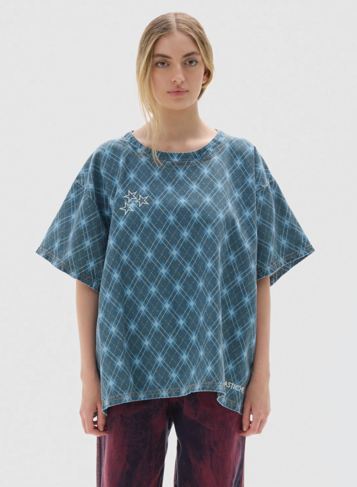 Row T-shirt Print Blue