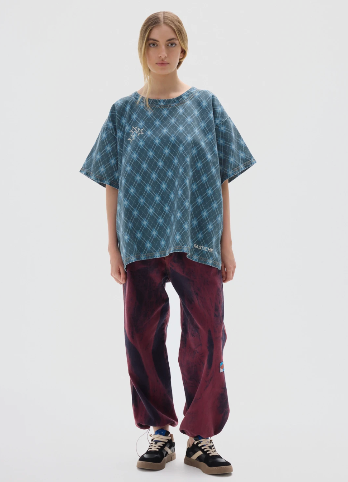 Row T-shirt Print Blue