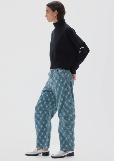 Barrel Pant Print Blue