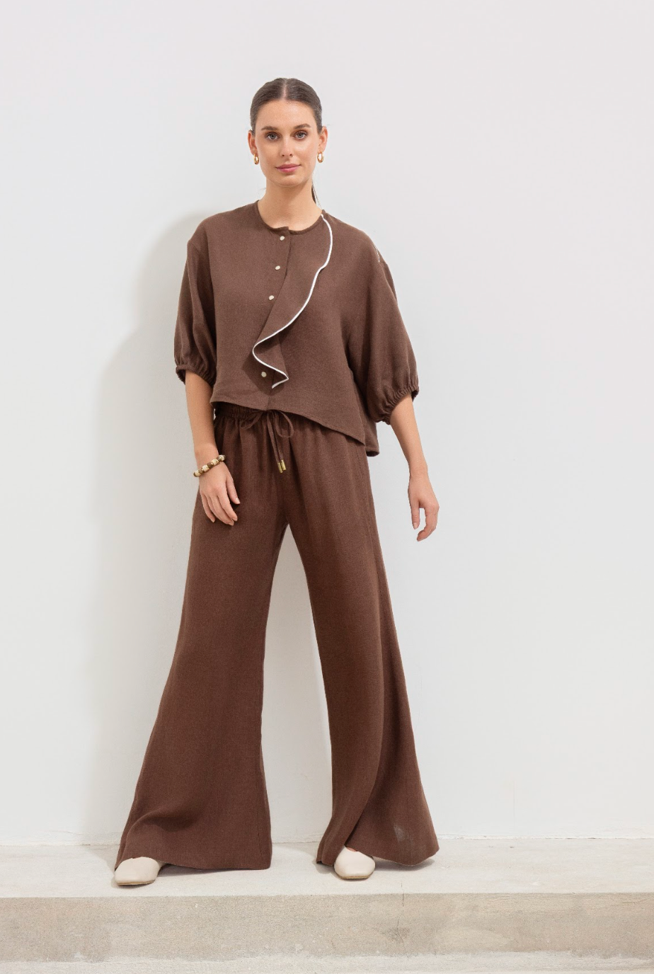 Coral Blouse Brown