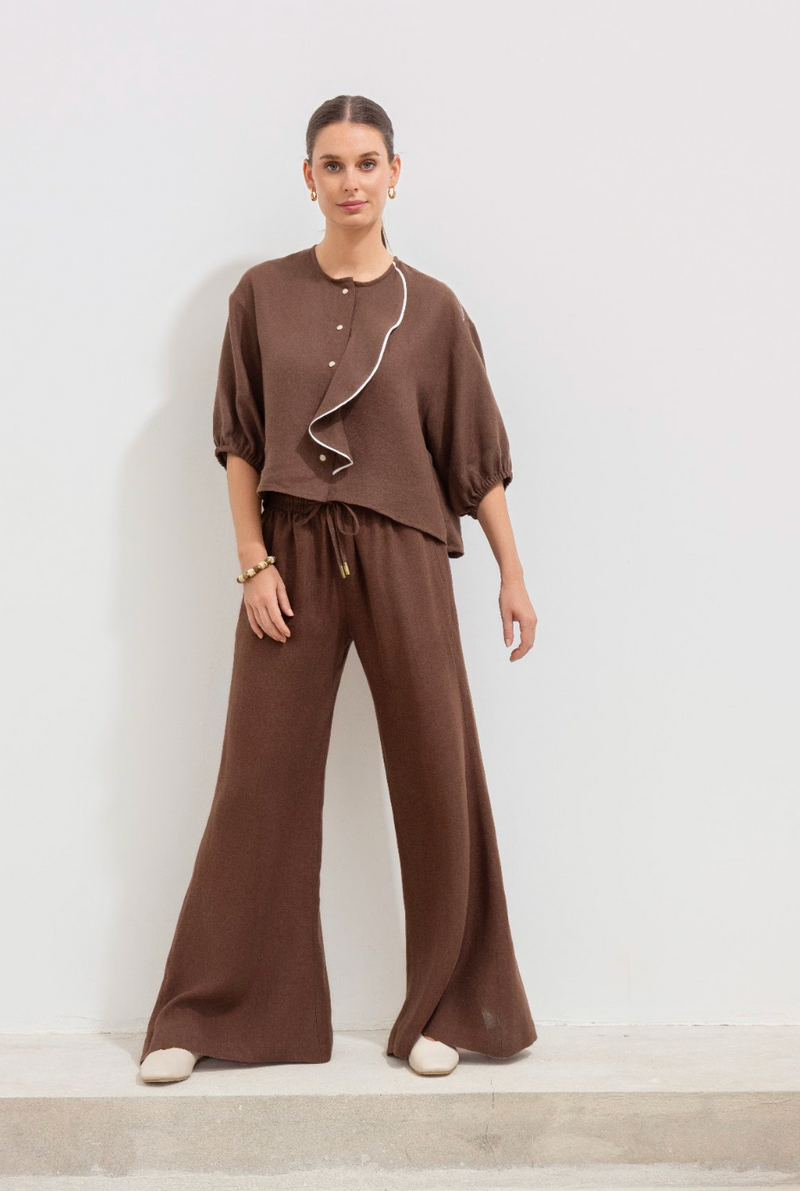 Coral Blouse Brown
