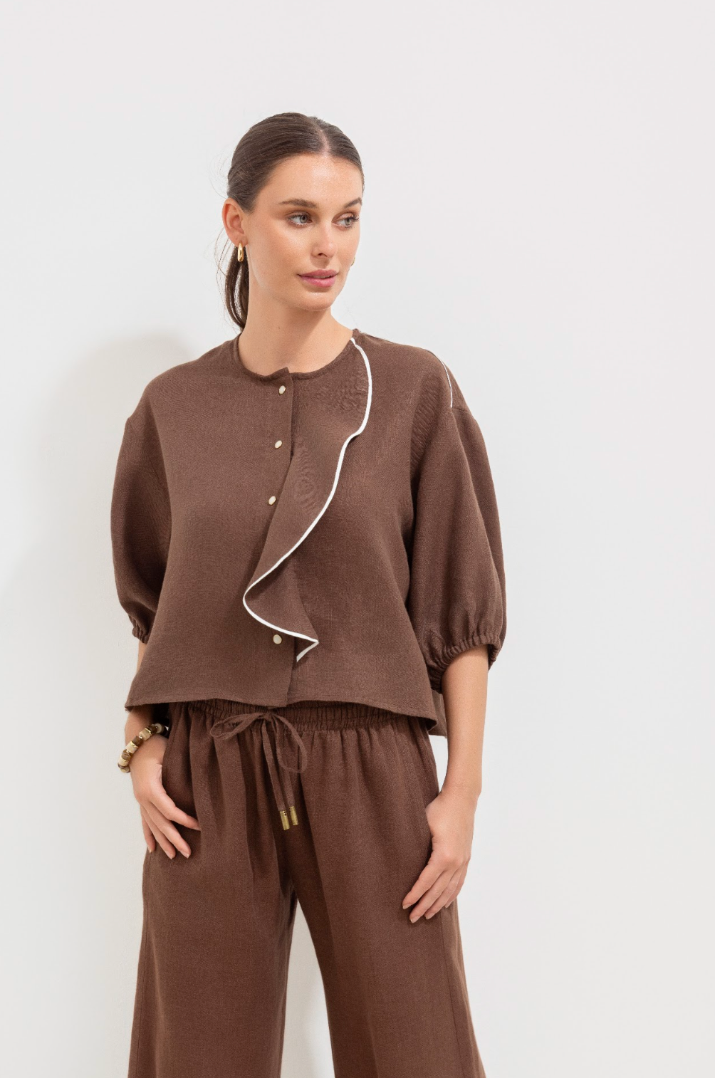 Coral Blouse Brown