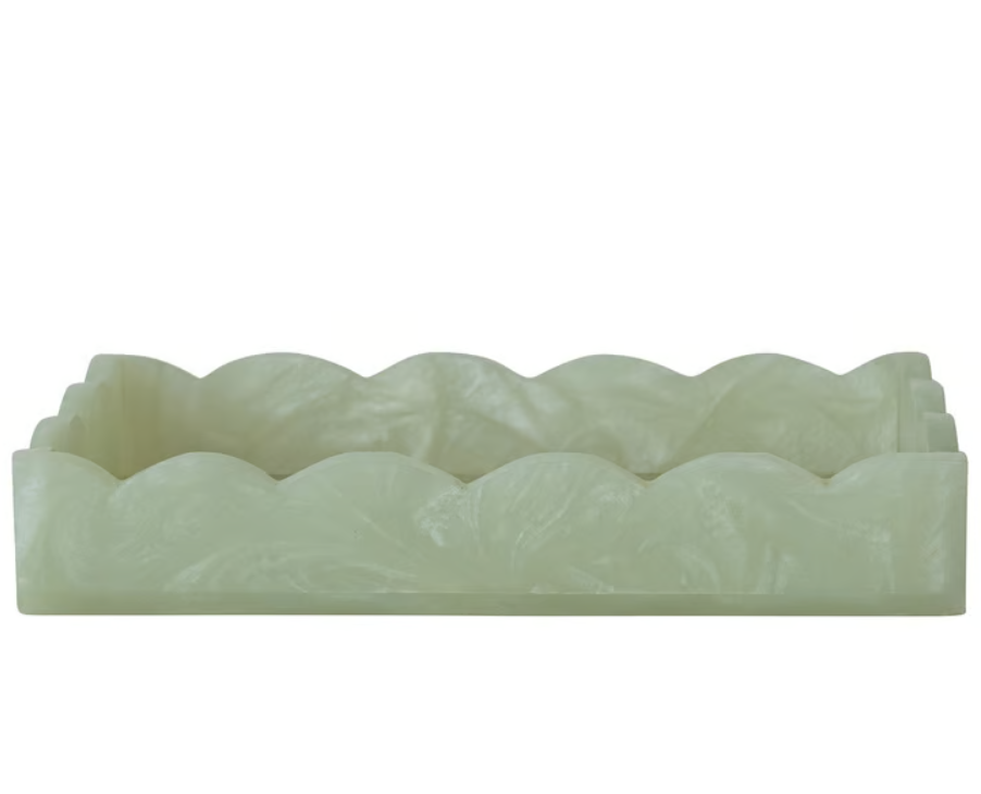 Handmade Resin Scalloped Tray