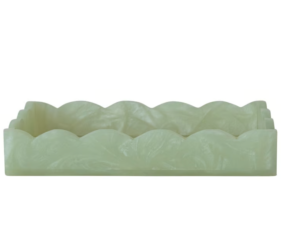 Handmade Resin Scalloped Tray