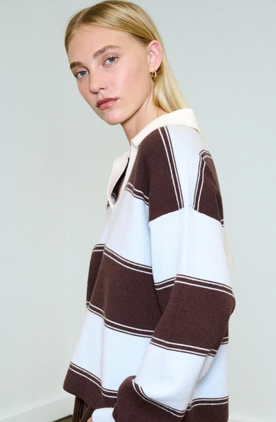 Varsity Sweater Blue Brown