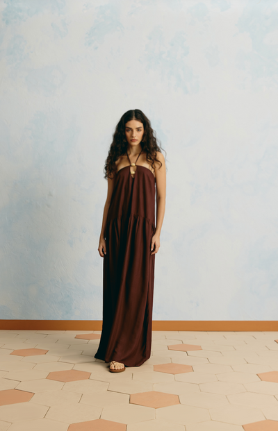 Enelda Dress Dark Brown