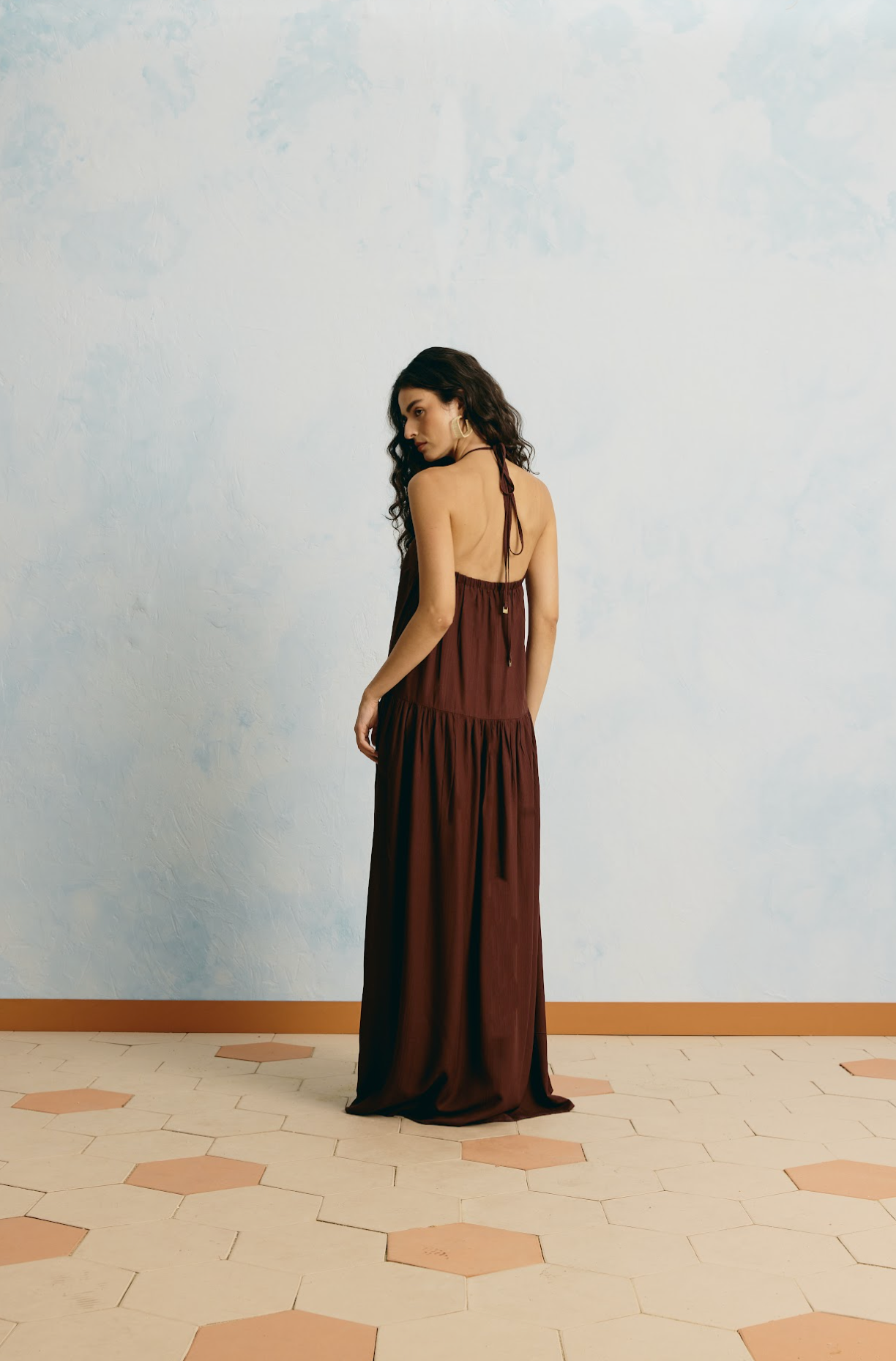 Enelda Dress Dark Brown