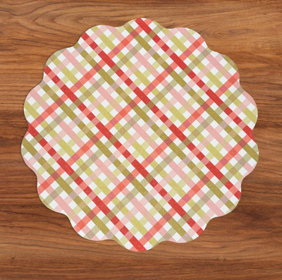 Pagoda and Carlie Plaid Reversible Round Placemats Set of 4