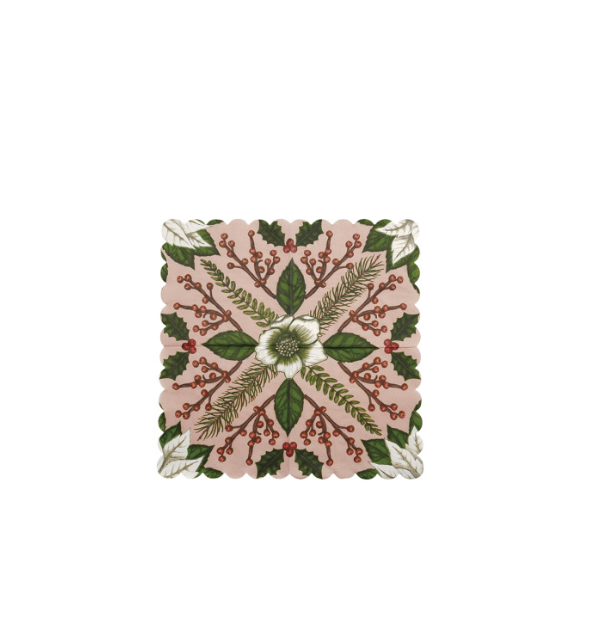 Napkins with Seasonal Botanical Pattern