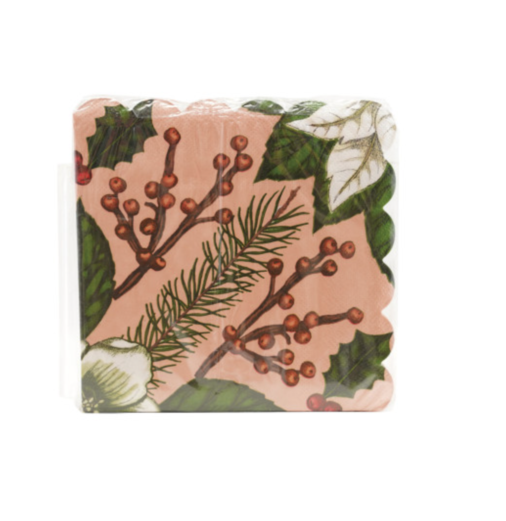 Napkins with Seasonal Botanical Pattern