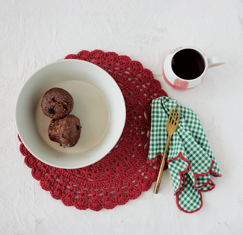 Cotton Crocheted Placemat Red