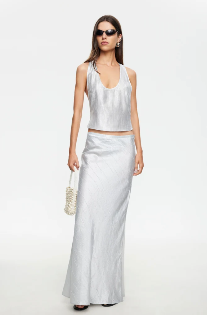 Hudson Maxi Skirt Silver