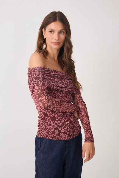 Julieta Mesh Blouse Brown Felina