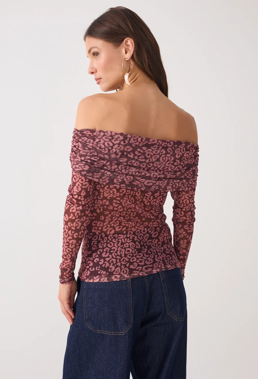 Julieta Mesh Blouse Brown Felina