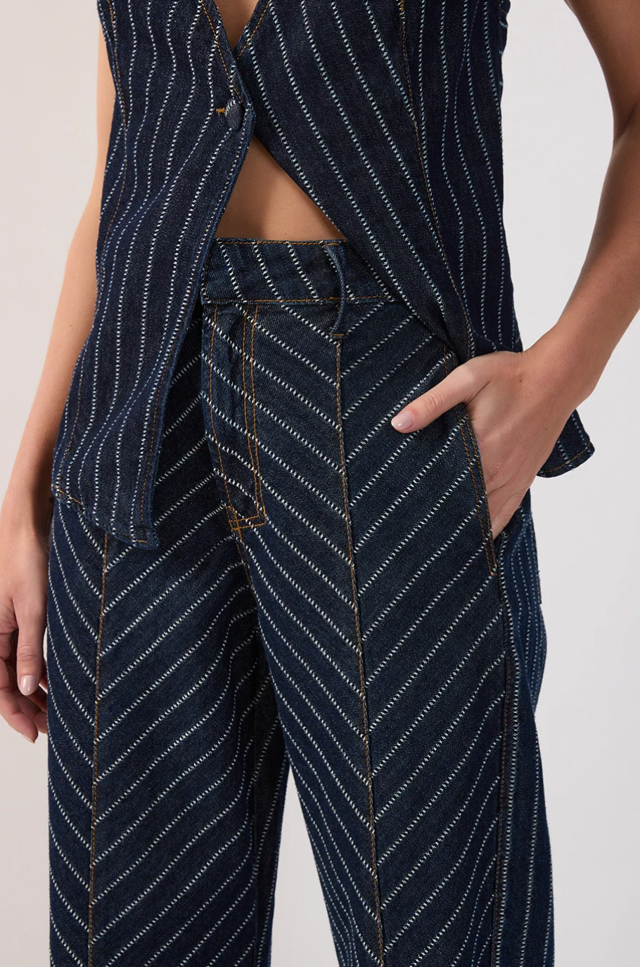 Paula Pant Stripe Denim